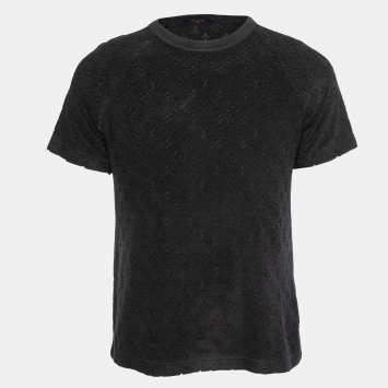 Pre Owned Louis Vuitton Monogram Terry Cotton & Silk Short Sleeve T-Shirt S