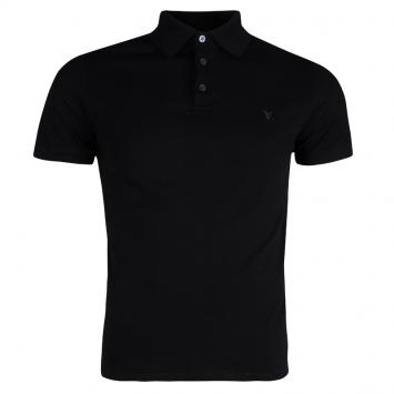 Pre Owned Louis Vuitton Black Honeycomb Knit Polo T-Shirt S