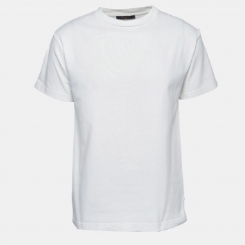 Pre Owned Louis Vuitton White Cotton Crew Neck T-Shirt S