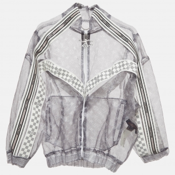 Pre Owned Louis Vuitton Grey Monogram Organza Track Jacket S