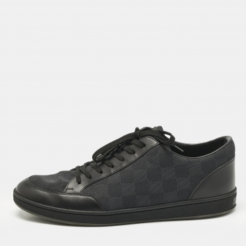 Louis Vuitton Black Leather and Neoprene Offshore Lace Up Sneakers Size 43