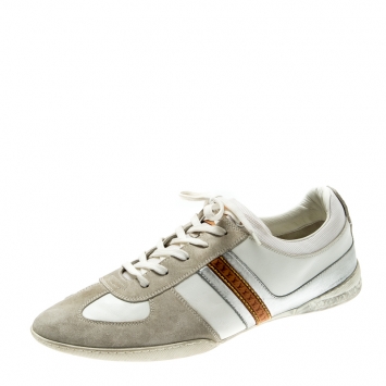 Pre Owned Louis Vuitton Tricolor Leather And Suede Lace Up Sneakers Size 43