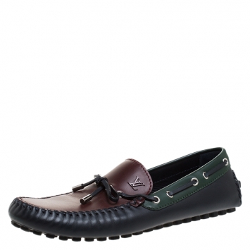 Pre Owned Louis Vuitton Tricolor Leather Arizona Loafers Size 43.5