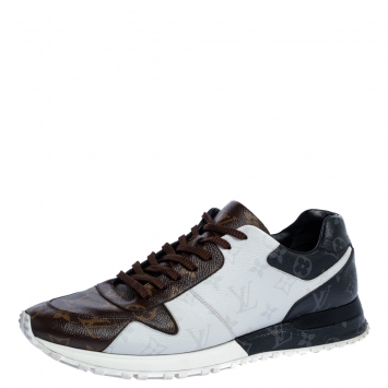 Pre Owned Louis Vuitton Tri Color Monogram Coated Canvas Run Away Sneakers Size 45