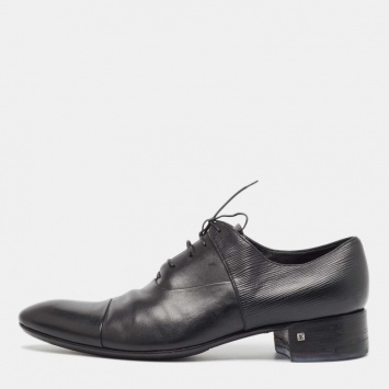Pre Owned Louis Vuitton Black Epi Leather Classic Cap Toe Derby Size 45