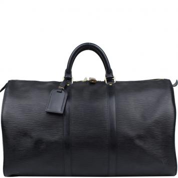Pre Owned Louis Vuitton Noir Epi Leather Keepall 50 Bag
