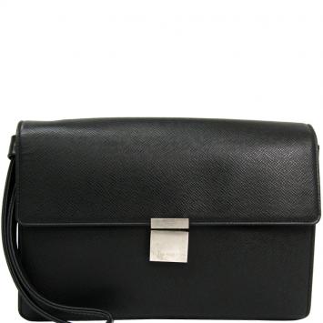 Pre Owned Louis Vuitton Ardoise Taiga Leather Selenga Clutch Bag