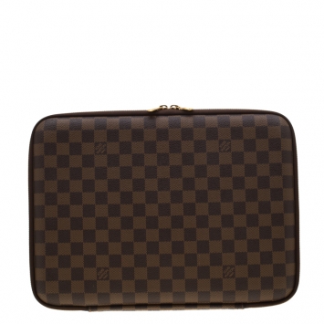 Pre Owned Louis Vuitton Damier Ebene Canvas Horizon Laptop Sleeve
