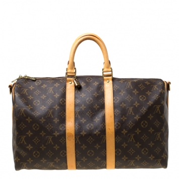Pre Owned Louis Vuitton Monogram Canvas Keepall Bandouliere 45 Bag