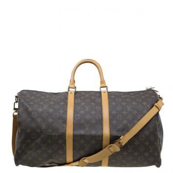 Pre Owned Louis Vuitton Monogram Canvas Keepall 55 With Shoulder Strap