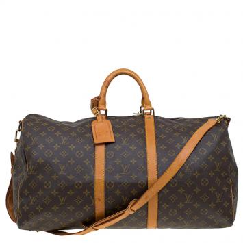 مملوكة مسبقًا Louis Vuitton Monogram Canvas Keepall Bandouliere 55