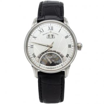 Pre Owned Maurice Lacroix Silver Jours Retrograde Steel Automatic Men's Watch 40MM