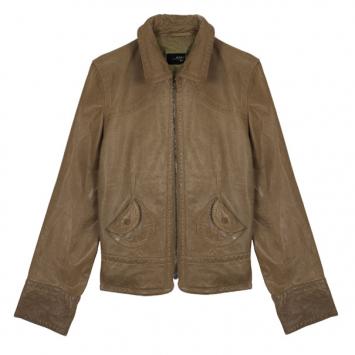 Pre Owned Max Mara Crop Leather Jacket M