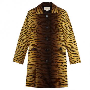 Pre Owned MICHAEL Michael Kors Animal Print Trench Coat M