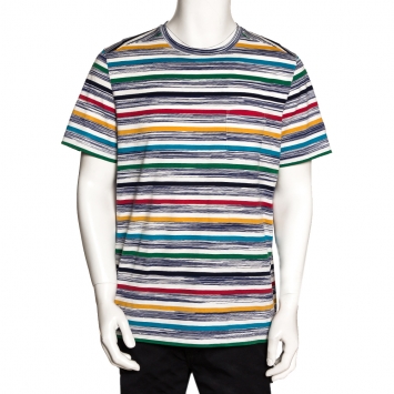 Pre Owned Missoni Mare Multicolor Striped Cotton T Shirt L