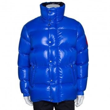 Pre Owned 2 Moncler 1952 Blue Down Quilted Dervaux Puffer Jacket XL