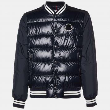 Pre Owned Moncler Black Torilis Down Bomber Jacket L