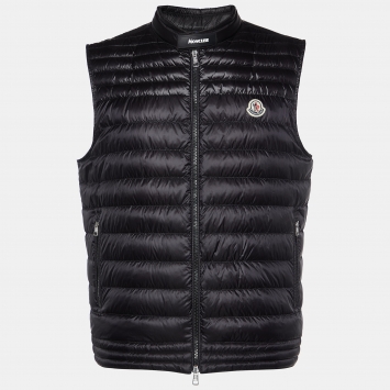 Pre Owned Moncler Black Down Gir Vest L