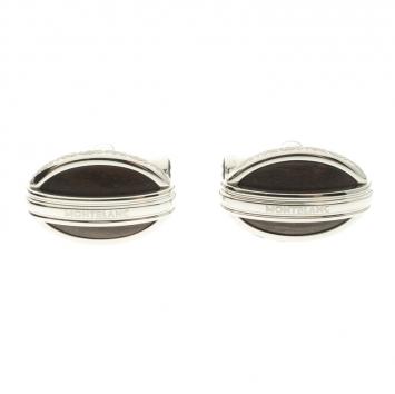 Pre Owned Montblanc L'Aubrac Wood Inlay Stainless Steel Cufflinks