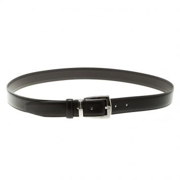 Pre Owned Montblanc Dark Brown Leather Contemporary Buckle Belt 100cm