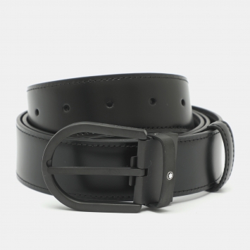 Pre Owned Montblanc Meisterstuck 110CM Buckle Belt Black Leather