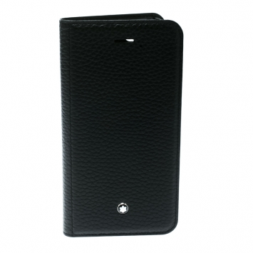 Pre Owned Montblanc Black Leather Flipside Iphone 8 Case