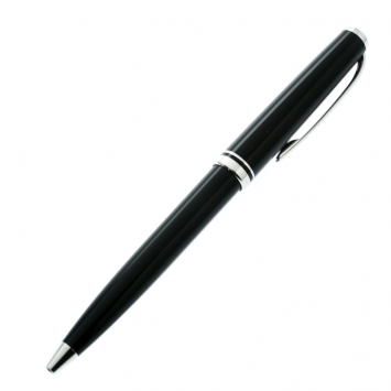 مملوكة مسبقًا Montblanc Black Resin Platinum Finish Ballpoint Pen 