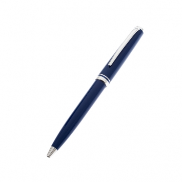 Pre Owned Montblanc Blue Resin Platinum Finish Ballpoint Pen 