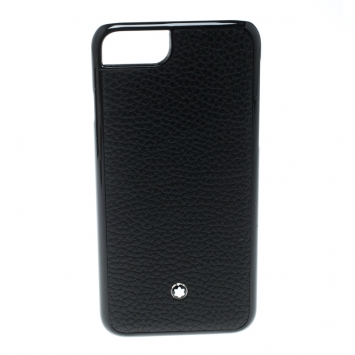 Pre Owned Montblanc Black Leather and Plastic Hardphone iPhone 8 Case