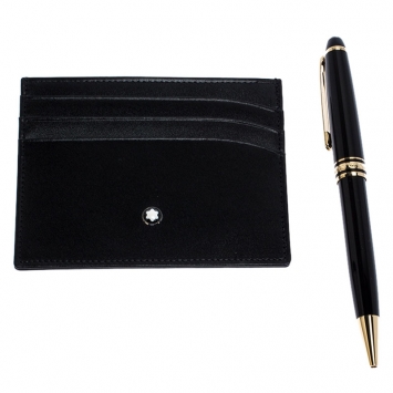 Pre Owned Montblanc Meisterstuck Classique Ballpoint Pen & Pocket Holder Set