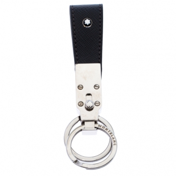 Pre Owned Montblanc Black Leather Sartorial Fob Loop Key Chain 
