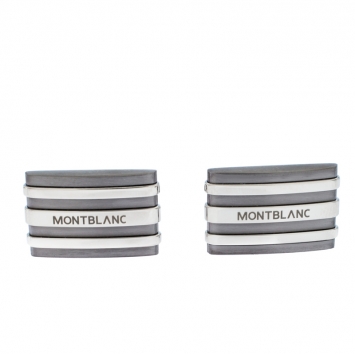 Pre Owned Montblanc Meisterstuck Stainless Steel & Tantalum Rectangular Cufflinks