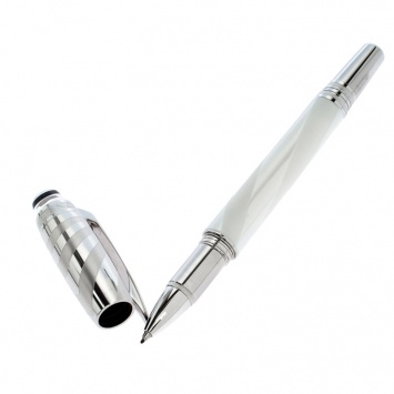 مملوكة مسبقًا Montblanc StarWalker White Ceramic Doué Silver Tone Fineliner Pen