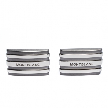 Pre Owned Montblanc Meisterstuck Stainless Steel & Tantalum Rectangular Cufflinks