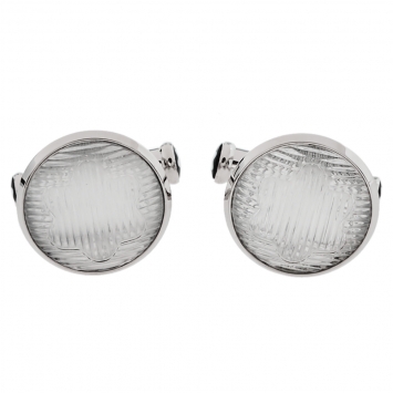 Pre Owned Montblanc Stainless Steel & Glass Urban Spirit Round Cufflinks