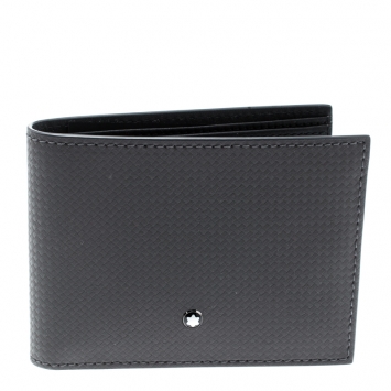 Pre Owned Montblanc Grey Leather Extreme Wallet 6CC