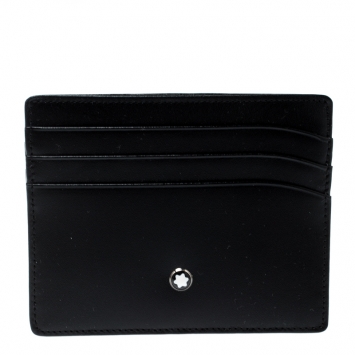 مملوكة مسبقًا Montblanc Black Leather Meisterstuck 6CC Card Holder