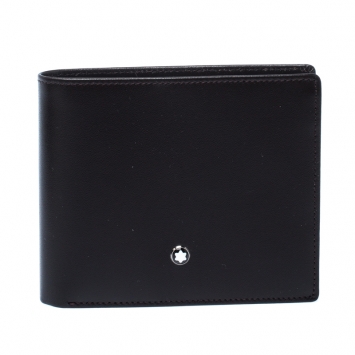 Pre Owned Montblanc Dark Brown Leather Meisterstück Bifold Wallet 