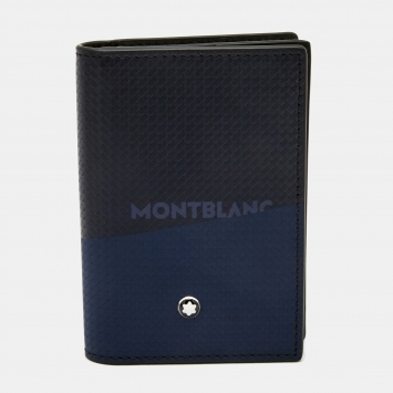 Pre Owned Montblanc Black/Blue Leather Extreme 2.0 Business Card Holder