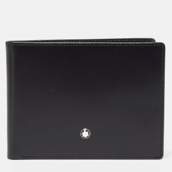 Pre Owned Montblanc Black Glossy Leather Meisterstück Bifold Wallet
