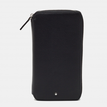 Pre Owned Montblanc Black Leather Meisterstuck 13CC Zip Travel Wallet