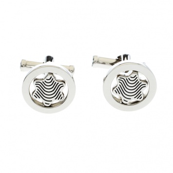 مملوكة مسبقًا Montblanc Heritage Enamel Stainless Steel Round Cufflinks