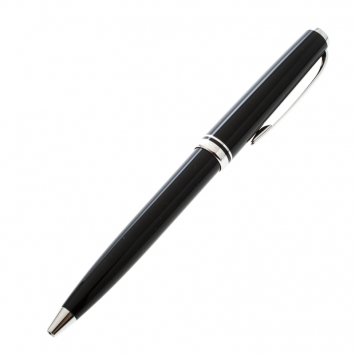 مملوكة مسبقًا Montblanc Germany Black Resin Silver Tone Classic Ballpoint Pen