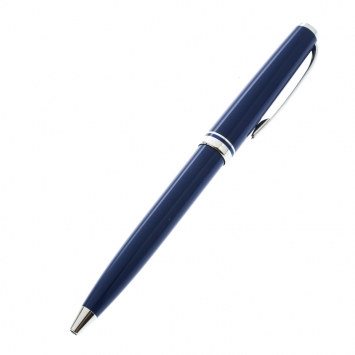 Pre Owned Montblanc Blue Resin Platinum Finish Ballpoint Pen 