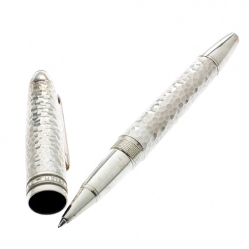 Pre Owned Montblanc Meisterstuck Textured Silver Rollerball Pen