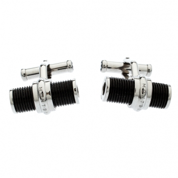 Pre Owned Montblanc Black Stainless Steel Resin Cufflinks
