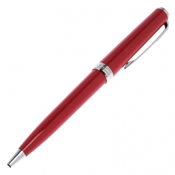 مملوكة مسبقًا Montblanc Red Resin Platinum Finish Ballpoint Pen 