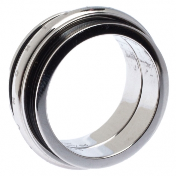 Pre Owned Montblanc Men's Contemporary Collection Black PVD Steel Sliding Ring Size 64