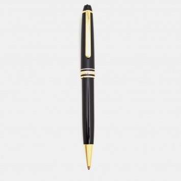 Pre Owned Montblanc Meisterstuck Black Resin Gold Tone Ballpoint Pen