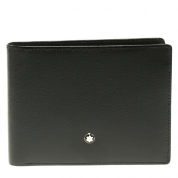Pre Owned Montblanc Black Leather Meisterstuck Bifold Wallet
